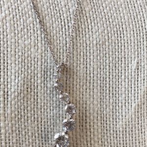 Silver Cubic Zirconia wavy necklace✨Prom✨